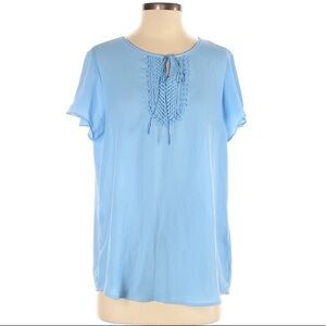 Christopher & Banks sz S blue short sleeve blouse